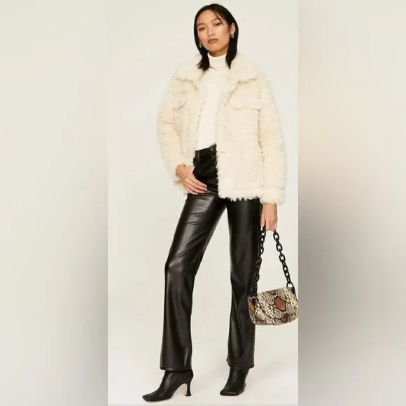 Love, Whit by Whitney Port Cream Sherpa Jacket Size Medium - Picture 2 of 11